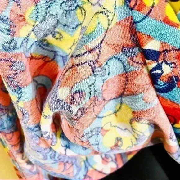 NWT LuLaRoe DISNEY Mickey Mouse Rainbow Scoop Neck Short Sleeve Fit Flare Top S - Picture 8 of 12